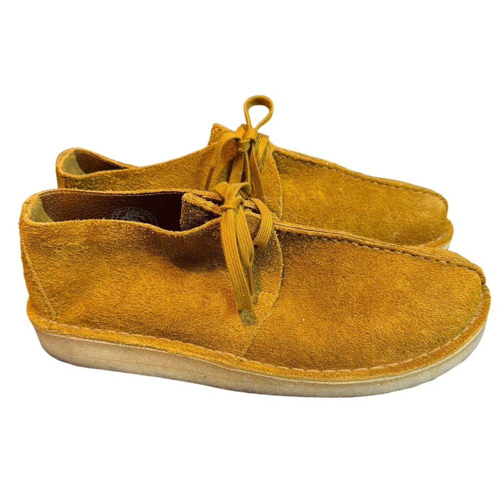 Clarks Originals Mustard Yellow Suede Wallabee Shoes Size 10.5